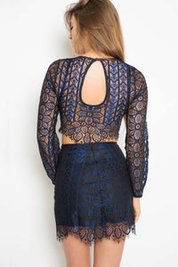 Lyla Skirt in Navy/Black - Boho Bum Island