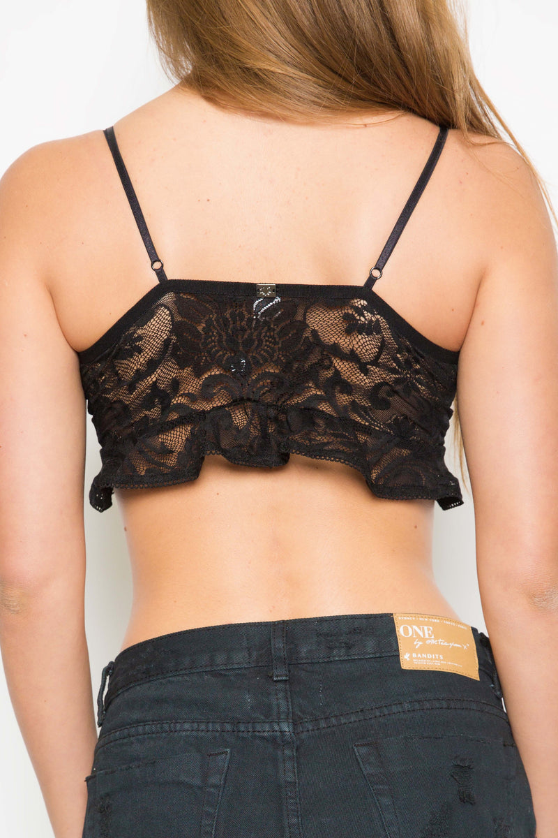 Victorian Pj Cami in Black - Boho Bum Island