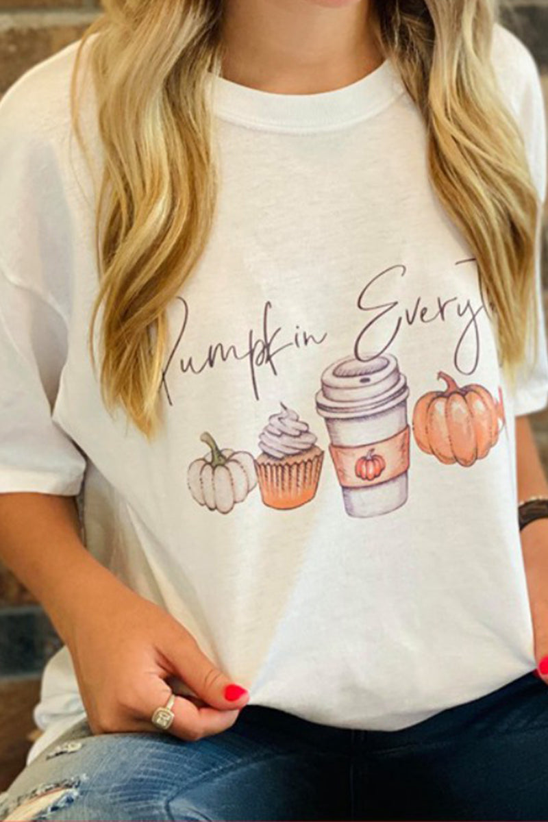 Pumpkin Everything Oversized Tee in White