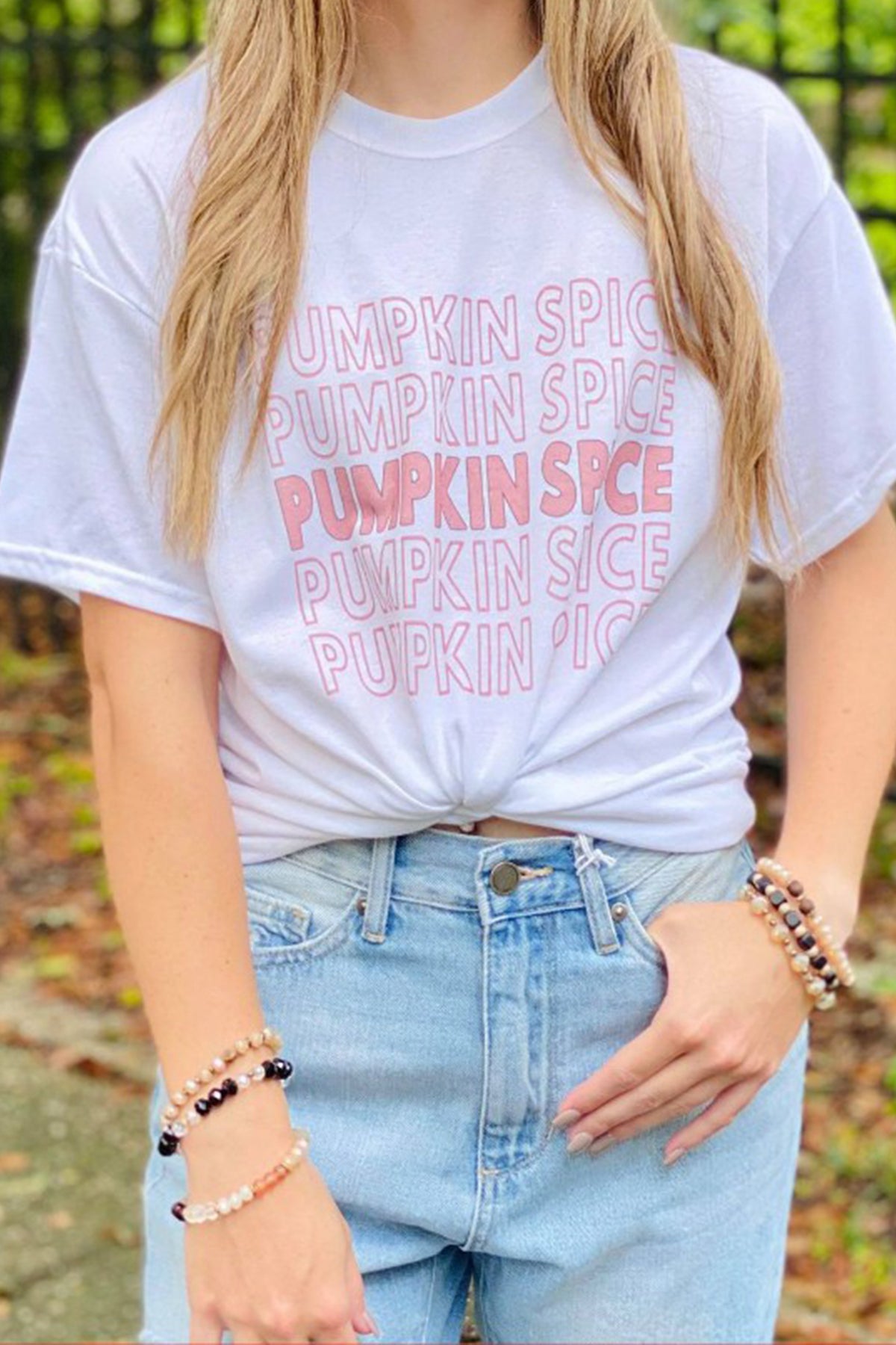 Pumpkin Spice Oversized Tee in White