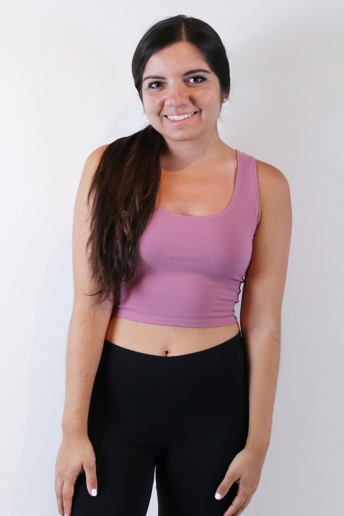 Groceries Apparel Fitted Crop Tank in Dasha