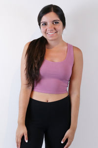 Groceries Apparel Fitted Crop Tank in Dasha