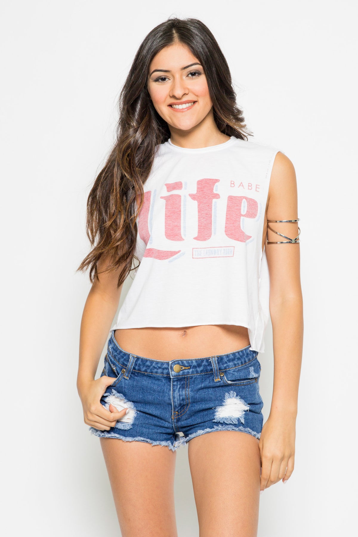 The Laundry Room Babe Life Crop Muscle Tee - Boho Bum Island