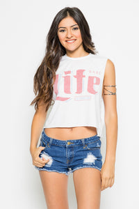 The Laundry Room Babe Life Crop Muscle Tee - Boho Bum Island