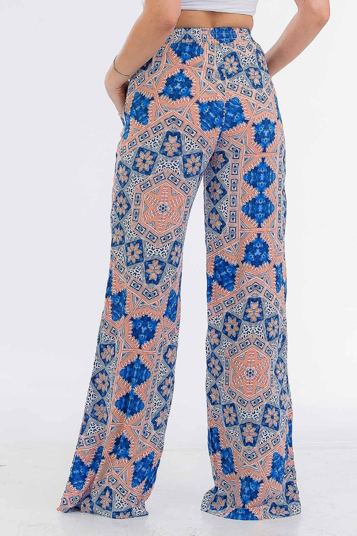 Jenna Printed Pant in Santorini - Boho Bum Island Clothing Swimwear Bohemian Boho west palm beach  Miami florida  fall fashion spring fashion online shopping ootd blogger style swim boutique 