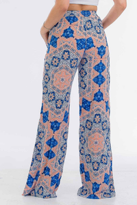 Jenna Printed Pant in Santorini - Boho Bum Island Clothing Swimwear Bohemian Boho west palm beach  Miami florida  fall fashion spring fashion online shopping ootd blogger style swim boutique 