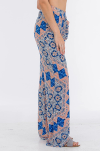 Jenna Printed Pant in Santorini - Boho Bum Island Clothing Swimwear Bohemian Boho west palm beach  Miami florida  fall fashion spring fashion online shopping ootd blogger style swim boutique 