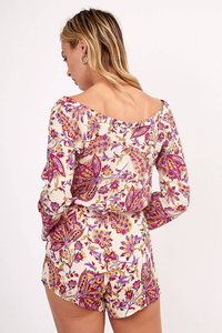 Jess Romper in Passionfruit - Boho Bum Island Clothing Swimwear Bohemian Boho west palm beach  Miami florida  fall fashion spring fashion online shopping ootd blogger style swim boutique 
