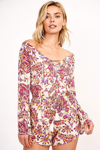 Jess Romper in Passionfruit - Boho Bum Island Clothing Swimwear Bohemian Boho west palm beach  Miami florida  fall fashion spring fashion online shopping ootd blogger style swim boutique 