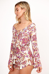 Jess Romper in Passionfruit - Boho Bum Island Clothing Swimwear Bohemian Boho west palm beach  Miami florida  fall fashion spring fashion online shopping ootd blogger style swim boutique 