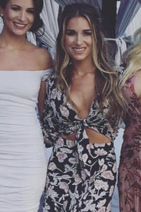 That's A Wrap Crop Top in Navy Poppy - Boho Bum Island