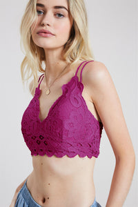 Natasha Lace Bralette in Magenta