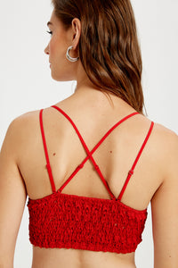 Natasha Lace Bralette in Red