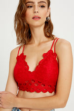 Natasha Lace Bralette in Red