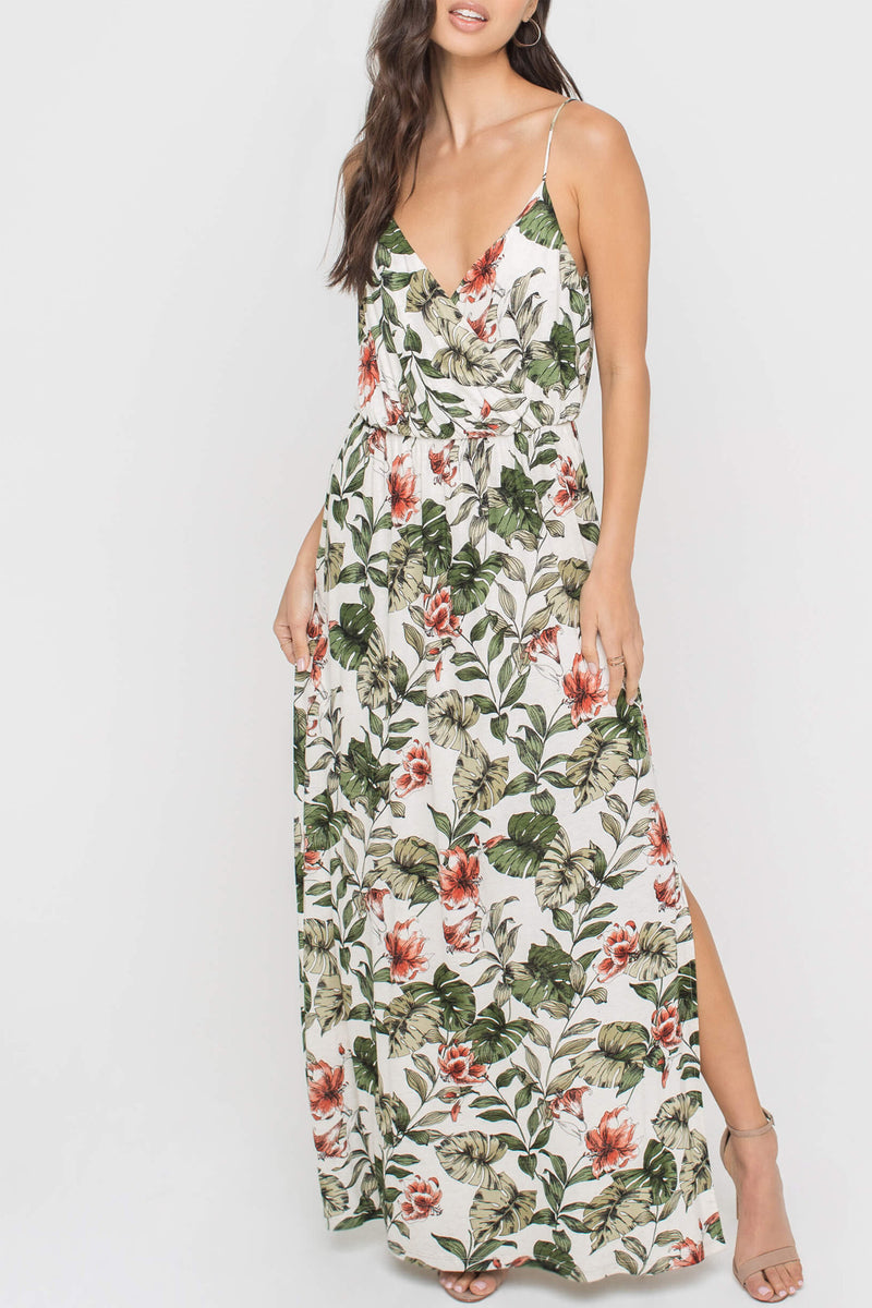 Piper Maxi Dress in Tropical Floral - Boho Bum Island Clothing Swimwear Bohemian Boho west palm beach  Miami florida  fall fashion spring fashion online shopping ootd blogger style swim boutique 
