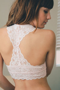 Polly Racerback Lace Bralette in Blush - Boho Bum Island Clothing Swimwear Bohemian Boho west palm beach  Miami florida  fall fashion spring fashion online shopping ootd blogger style swim boutique 