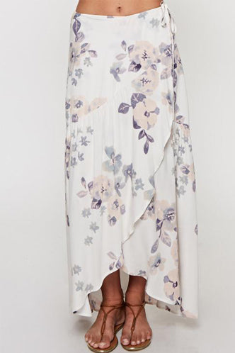 Ruffle Maxi Skirt in Blush/Vanilla - Boho Bum Island Clothing Swimwear Bohemian Boho west palm beach  Miami florida  fall fashion spring fashion online shopping ootd blogger style swim boutique 