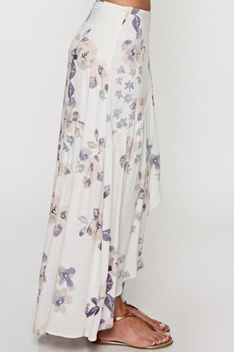 Ruffle Maxi Skirt in Blush/Vanilla - Boho Bum Island Clothing Swimwear Bohemian Boho west palm beach  Miami florida  fall fashion spring fashion online shopping ootd blogger style swim boutique 