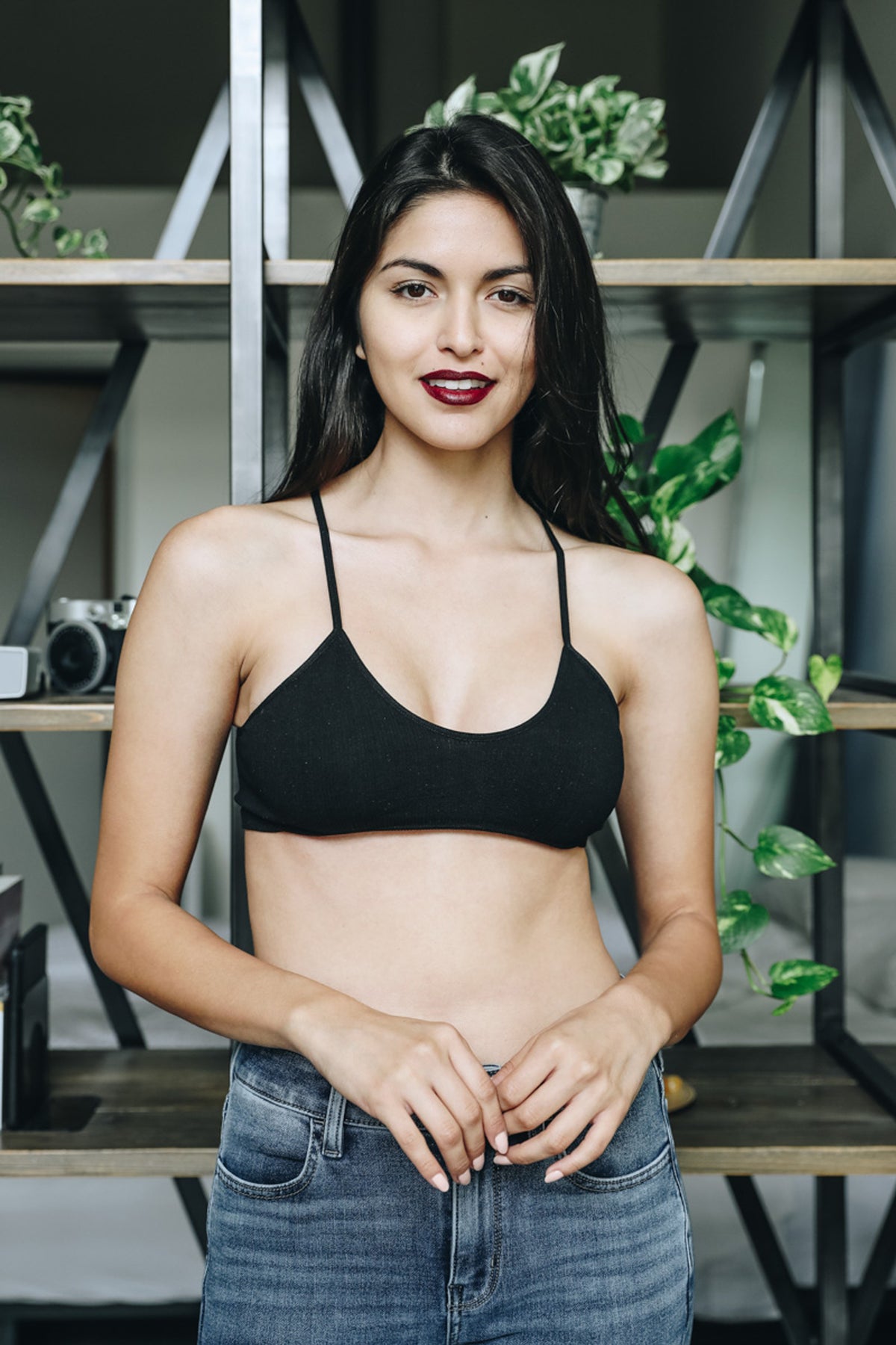 Slash Racerback Bralette in Black