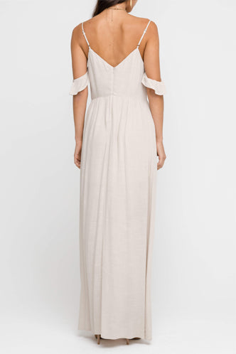 Stella Maxi Romper In Taupe - Boho Bum Island Clothing Swimwear Bohemian Boho west palm beach  Miami florida  fall fashion spring fashion online shopping ootd blogger style swim boutique 